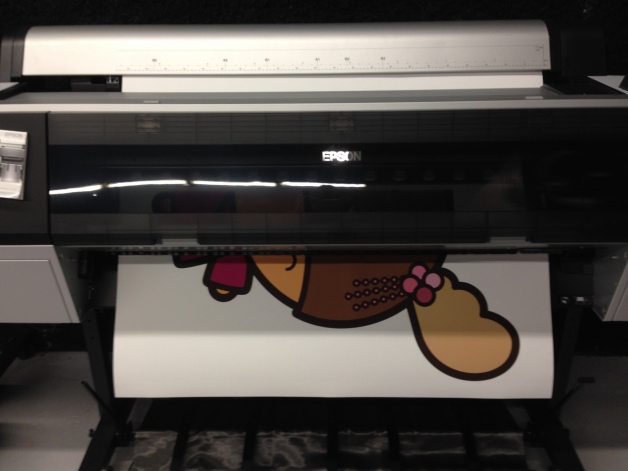 Sophie character from Missing Mooncakes story being printed