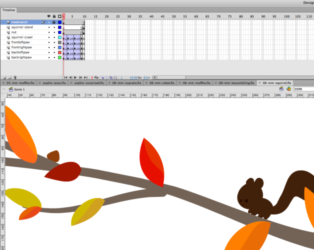 start of the squirrel animation