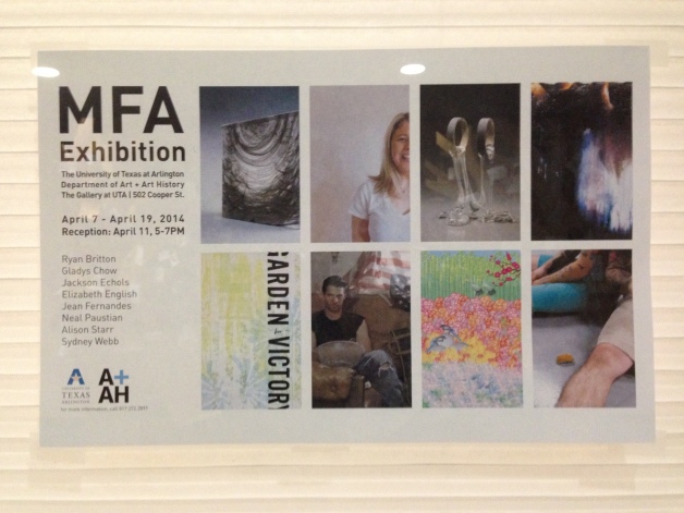 the MFA reception poster (designed by A+AH department designers)